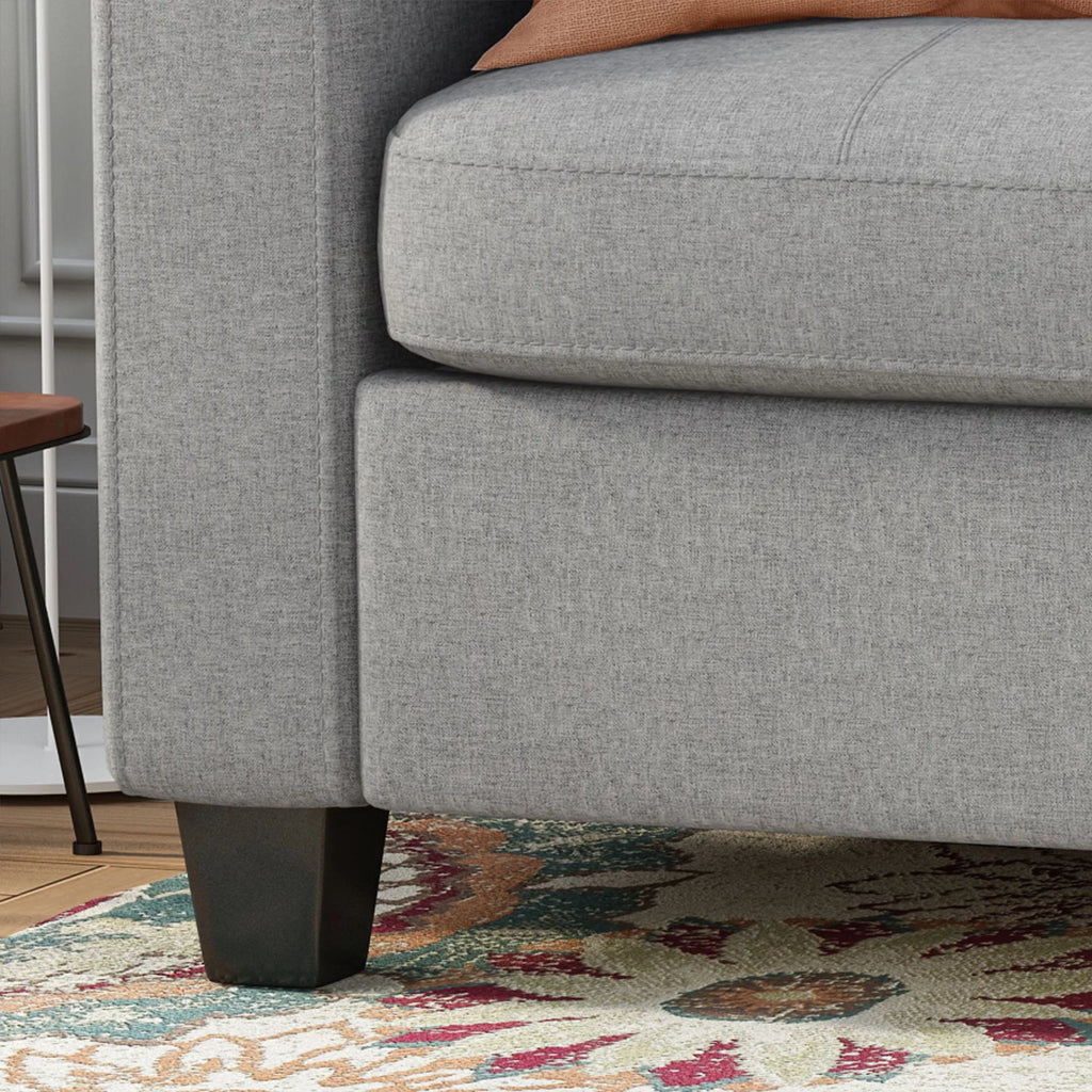 Gray Fabric Tufted 3 Seater Sofa W224