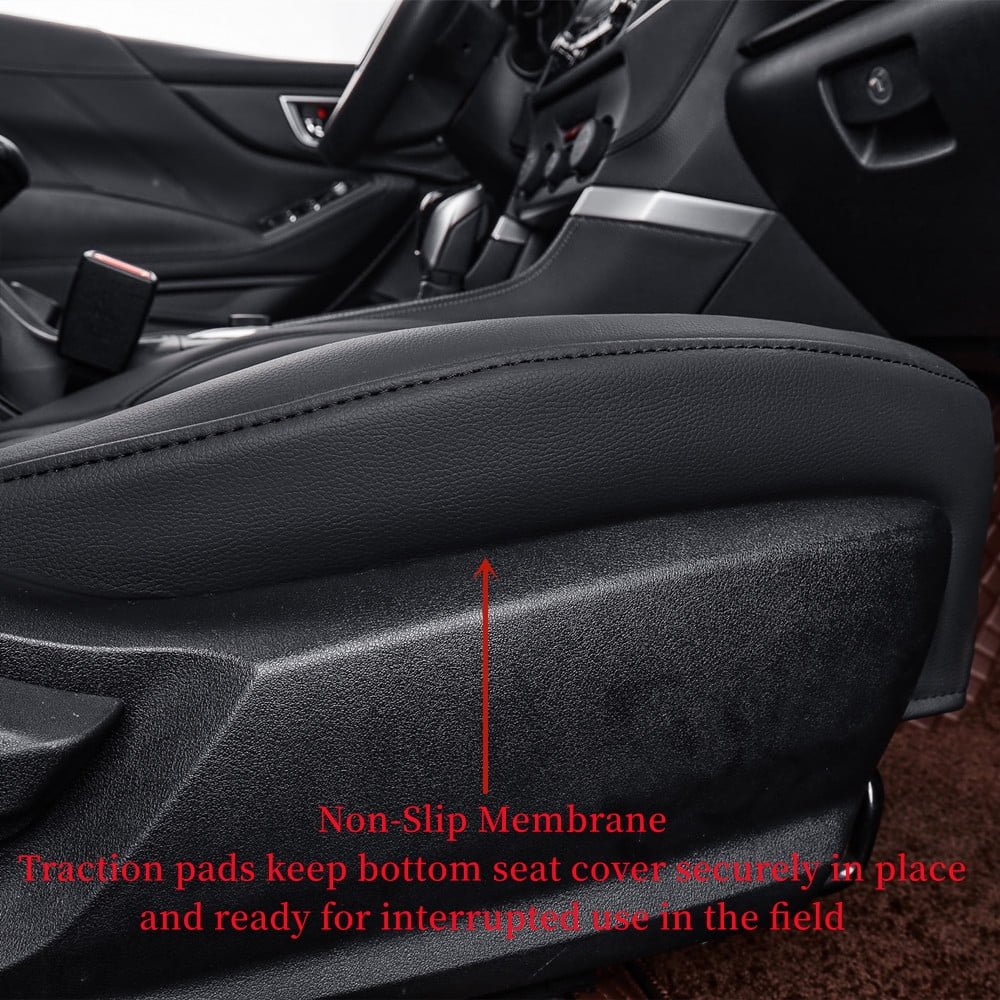 Black/Red Leatherette Full Set Car Seat Covers Q206803