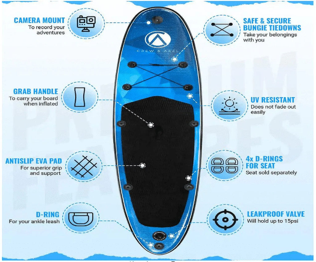 Inflatable Stand Up Paddle Board Non Slip SUP Blue S816
