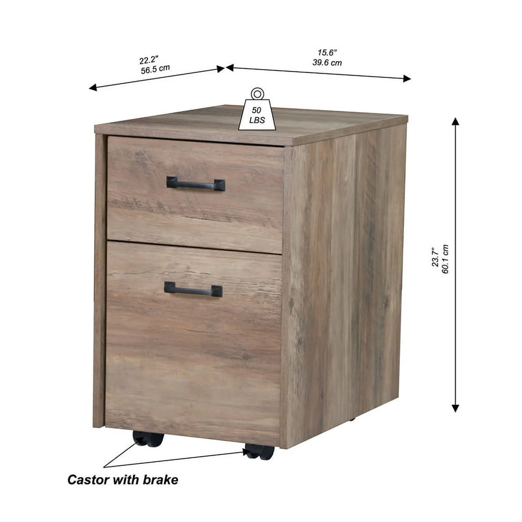 Rustic Oak Finish Mobile File Cabinet I847507