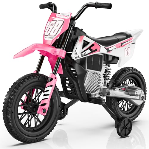 12V Kids Motorcycle with Training Wheels W74164