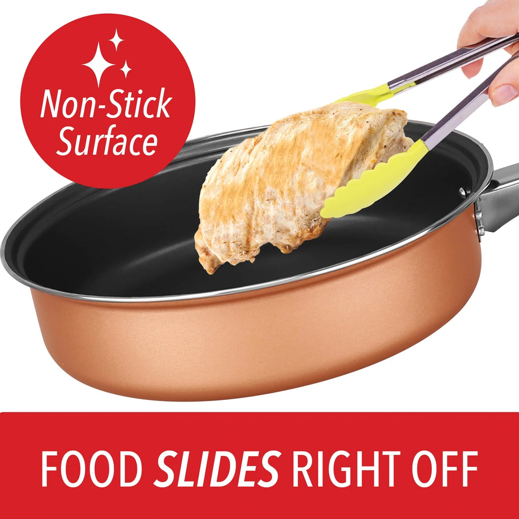 9-Piece Nonstick Copper-Clad Cookware Set with Glass Lids E530