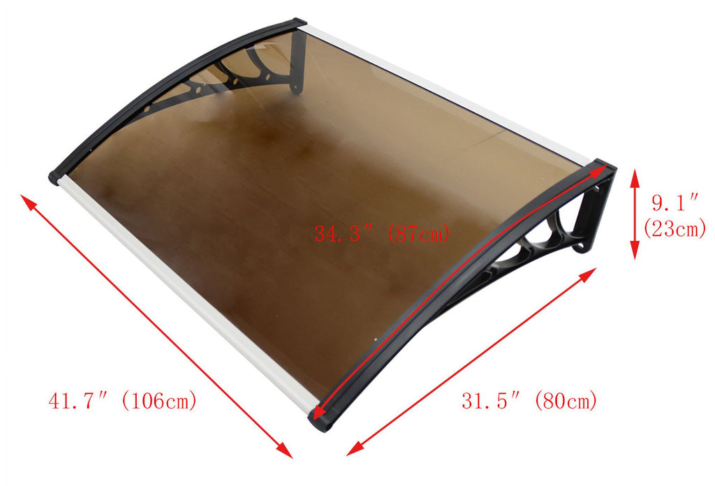 30"*40" Polycarbonate Awning Dark Brown W199387