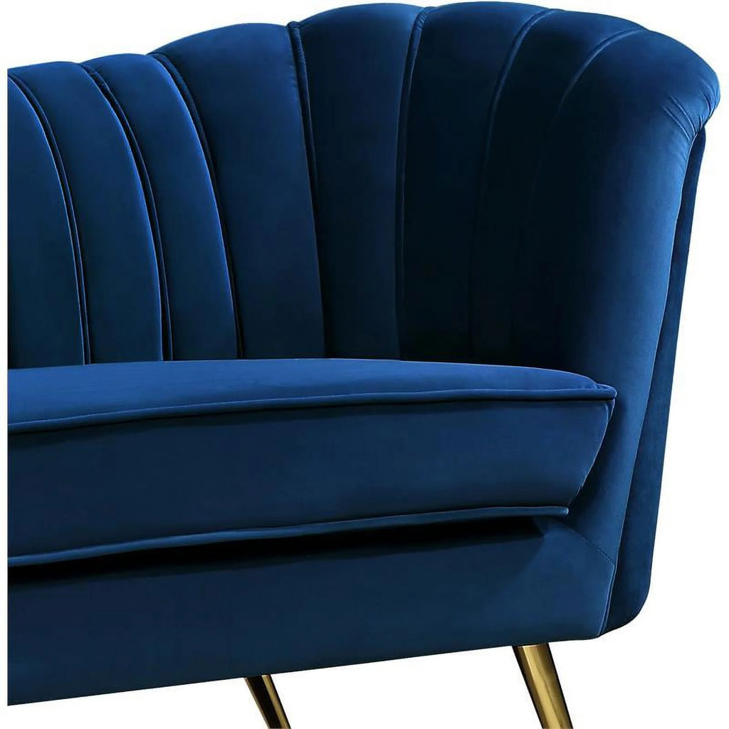 2 Piece Velvet Living Room Furniture Set with Loveseat and Accent Chair P7703