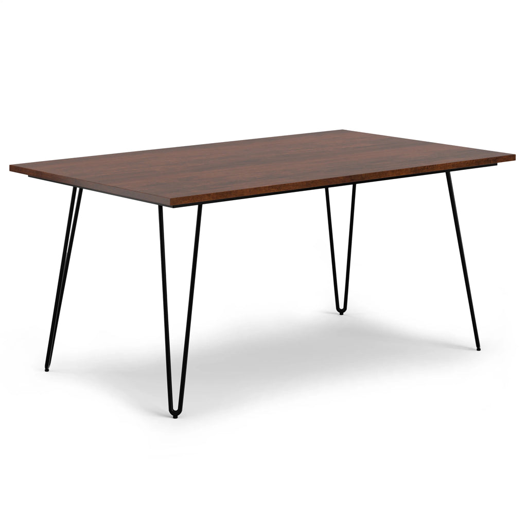 Solid Mango Wood and Metal 66 inch x 40 inch Rectangle Dining Table U406