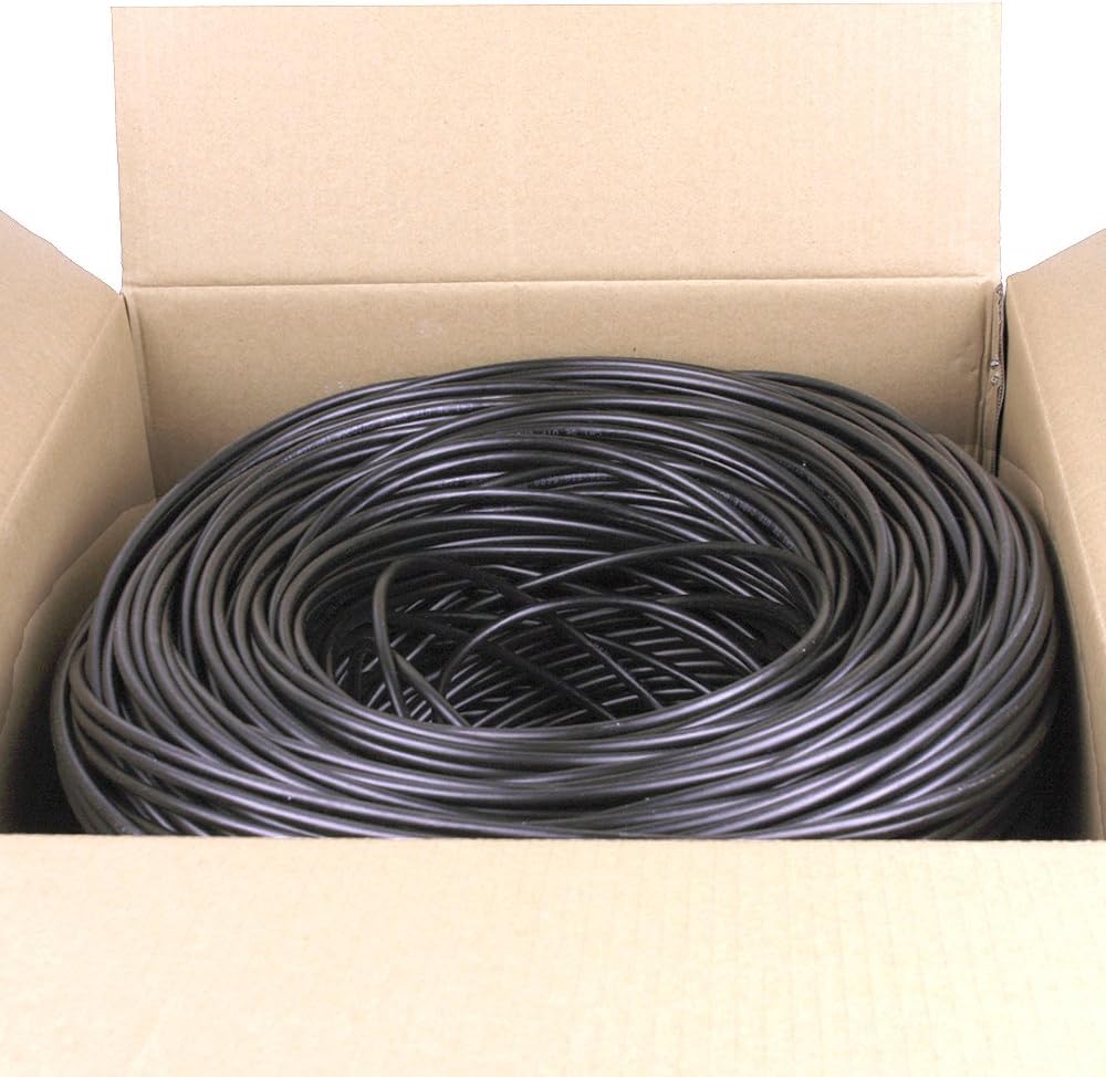 Black Outdoor UV Rated UTP Cat5e Ethernet Cable, 1000 Ft R81831