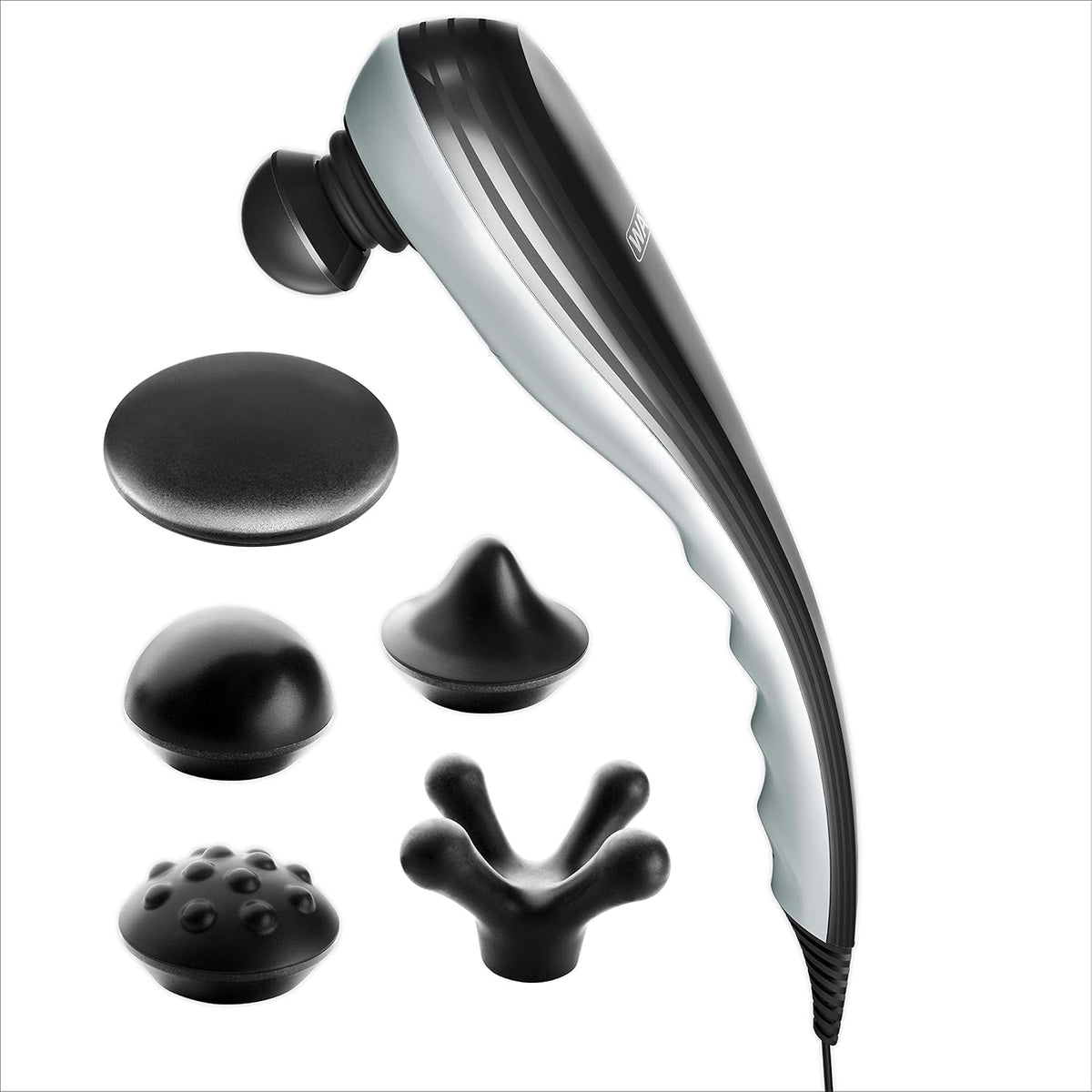 Percussion Handheld Massager with 5 Attachment Heads and Storage Case R4463