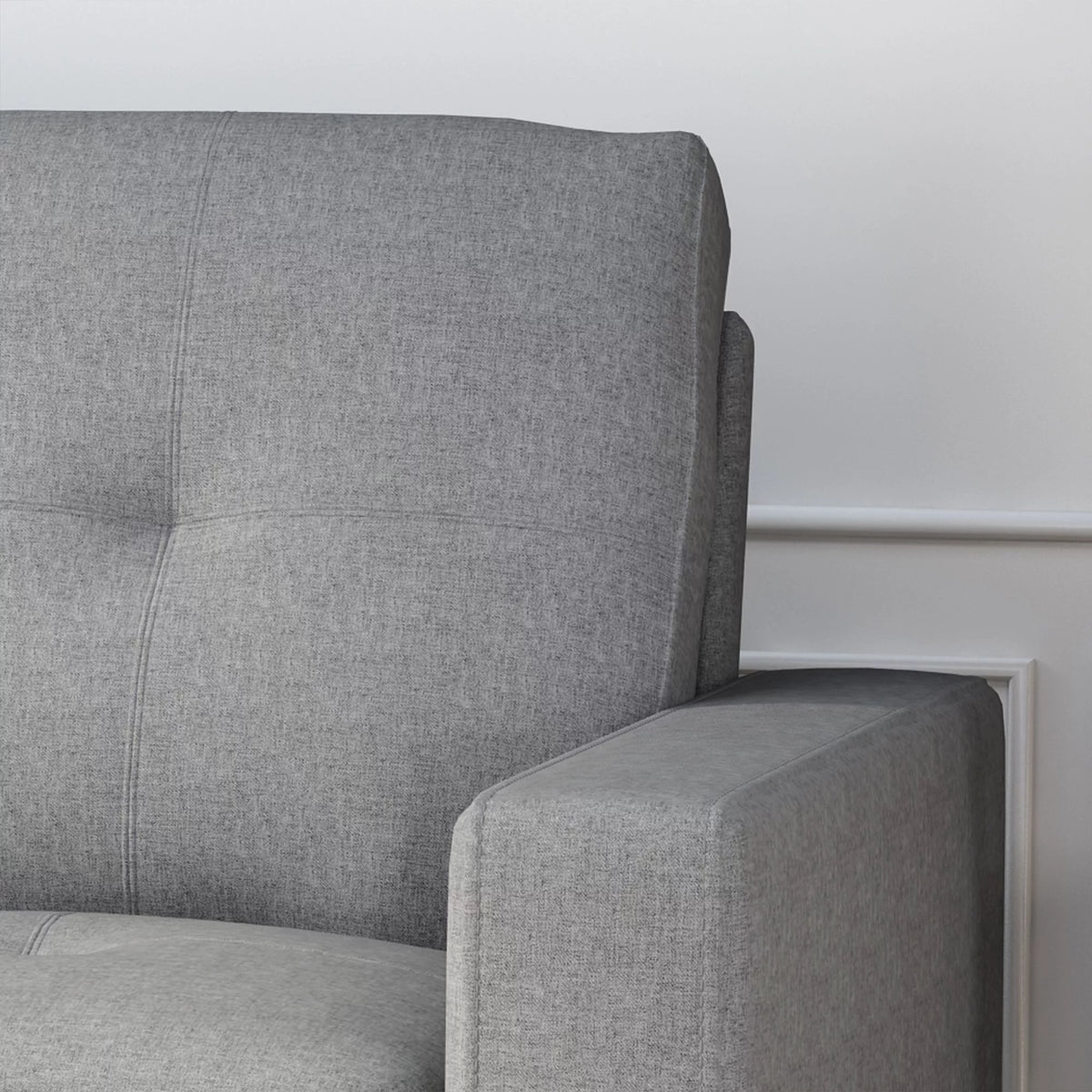 Gray Fabric Tufted 3 Seater Sofa W224