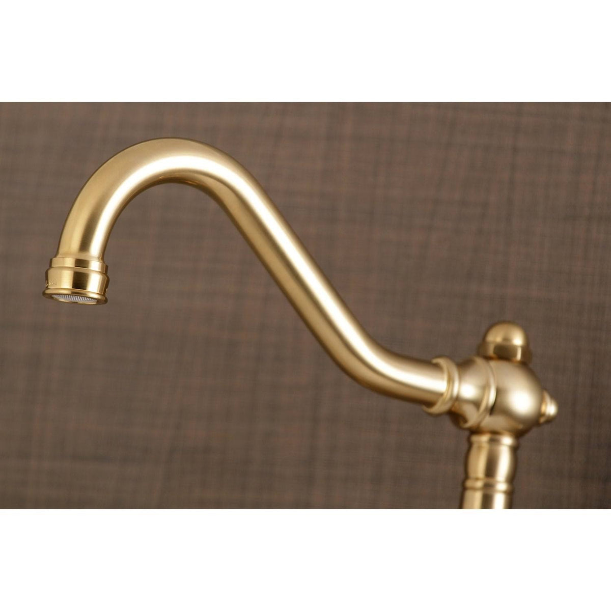 Brushed Brass Adjustable Wall Mount Kitchen Faucet E522