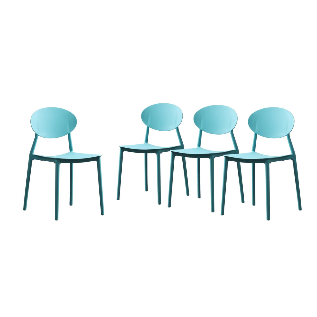 Teal Plastic Stacking Dining Chairs Set of 4 L58333
