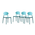 Teal Plastic Stacking Dining Chairs Set of 4 L58333