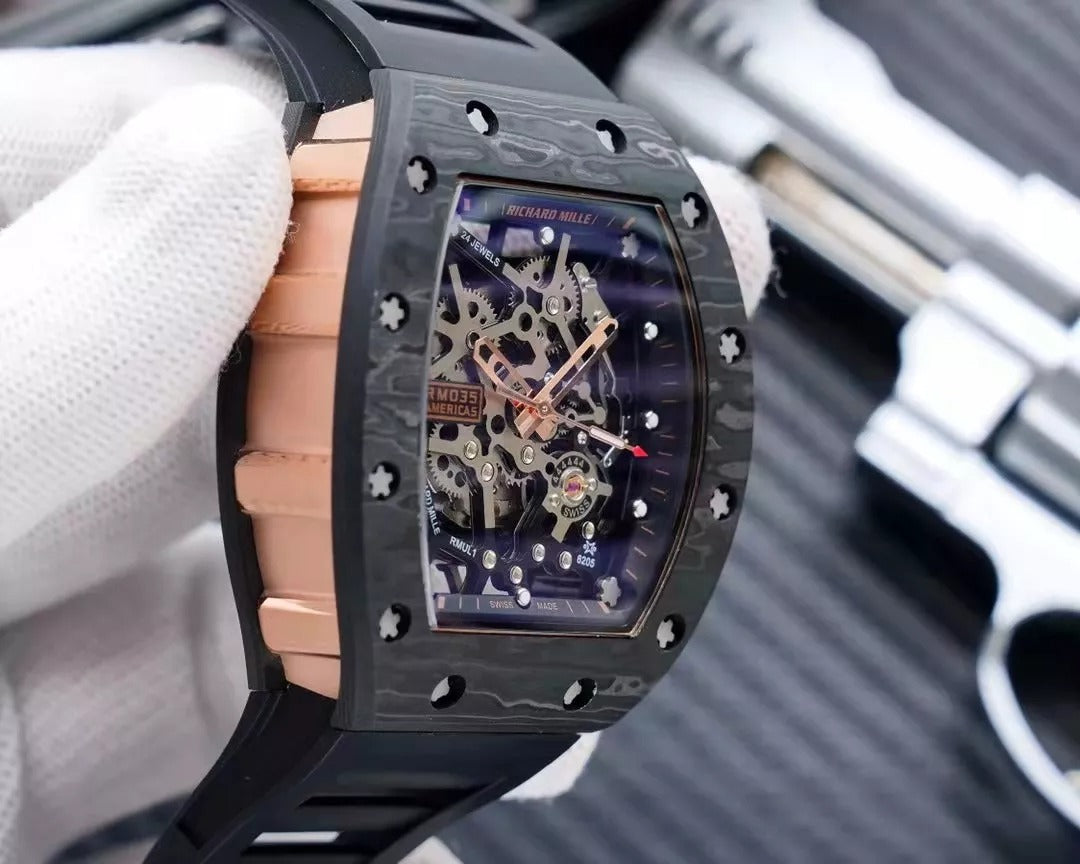 Black Rubber Strap Watch Y20552