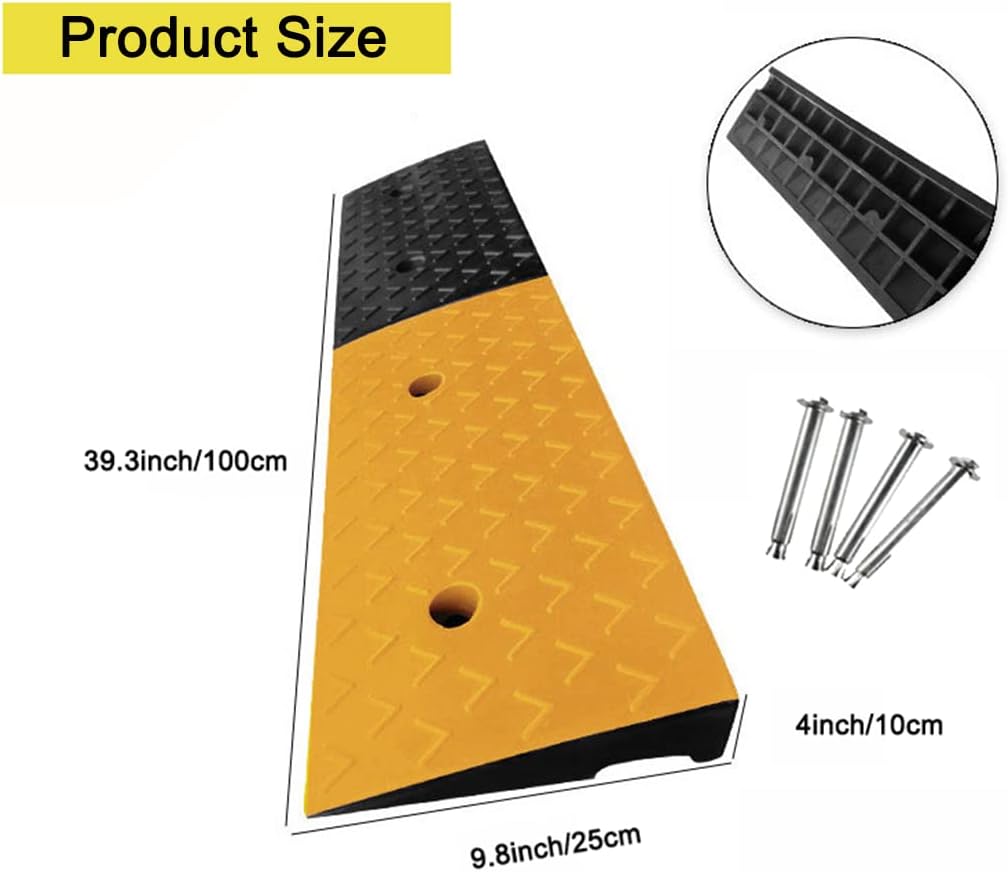 2 Rubber Heavy Duty Driveway Curb Ramp 10 Ton 39.3*5.9*2inch I736818
