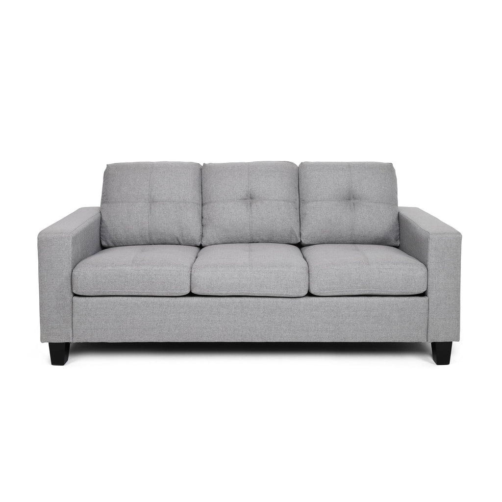 Gray Fabric Tufted 3 Seater Sofa W224