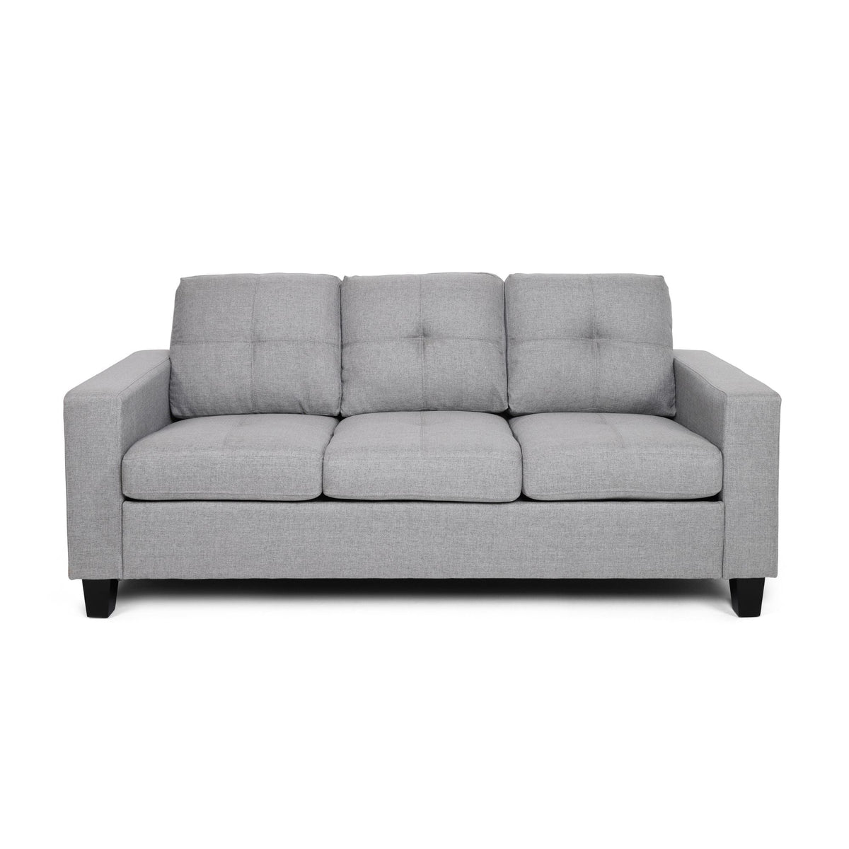 Gray Fabric Tufted 3 Seater Sofa W224