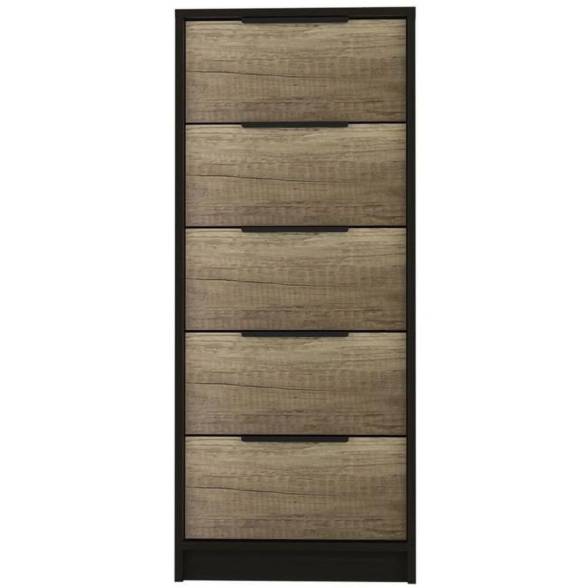 Black Light Oak 5 Drawer Wood Chest V31621