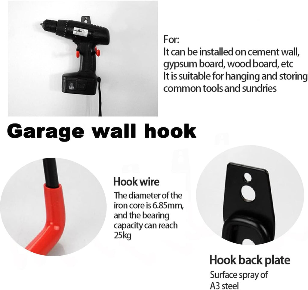 20 Pcs Heavy Duty Wall Mount Utility Hooks with Anti-Slip Coating J792338