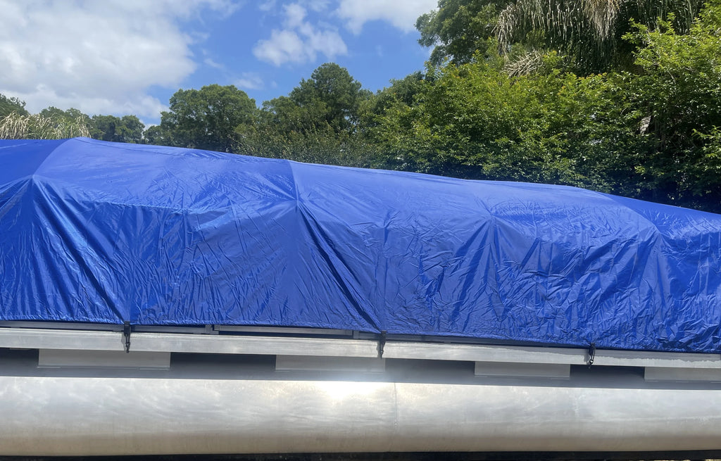12'-18' Pontoon Boat Canvas Solution with 6 Rise Combo Pack with 12 Gator Bite Canvas Strap Solutions Z909