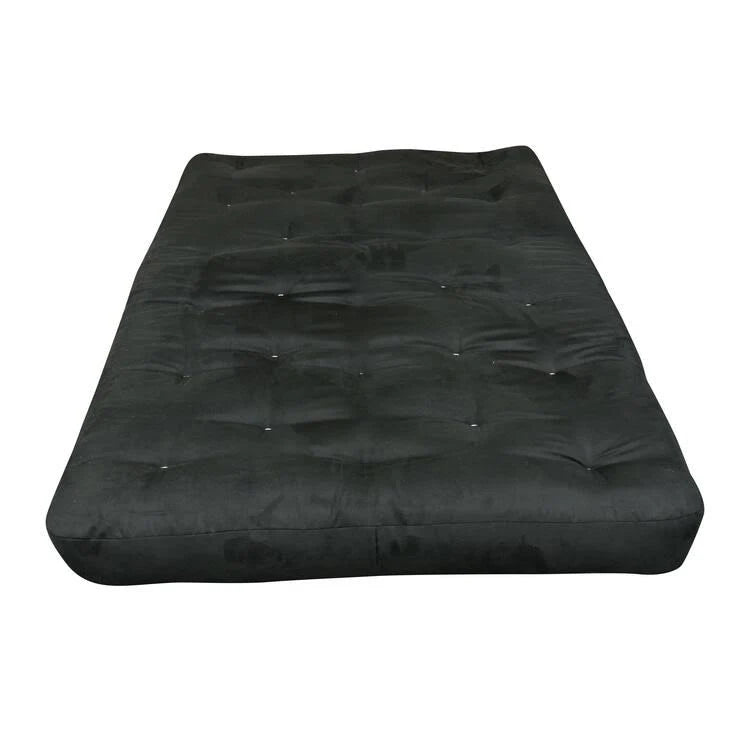 8x22 Double Foam Cotton Futon Mattress, Microfiber, Twin, Black H368745