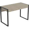 47"L 2-Drawers Black Metal Computer Desk Z64430