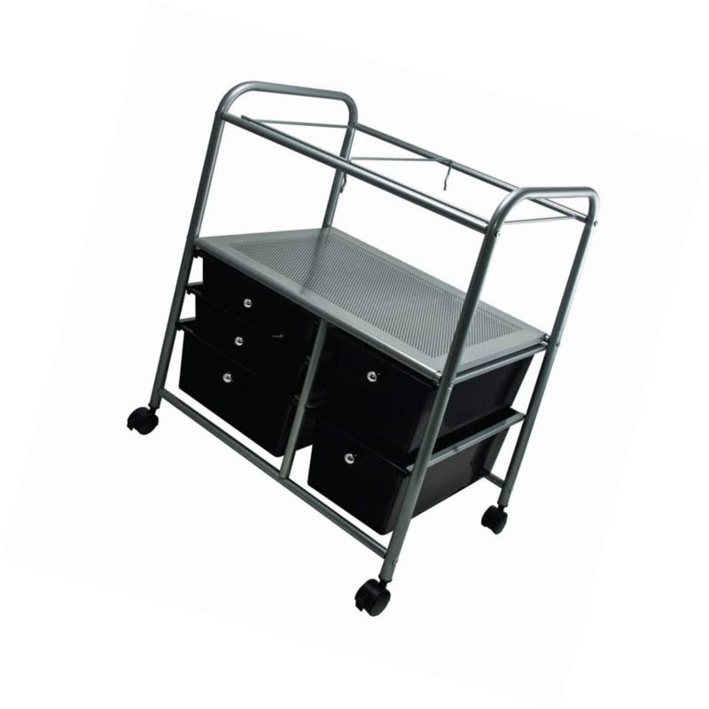 Black File Cart with Five Storage Drawers U3935