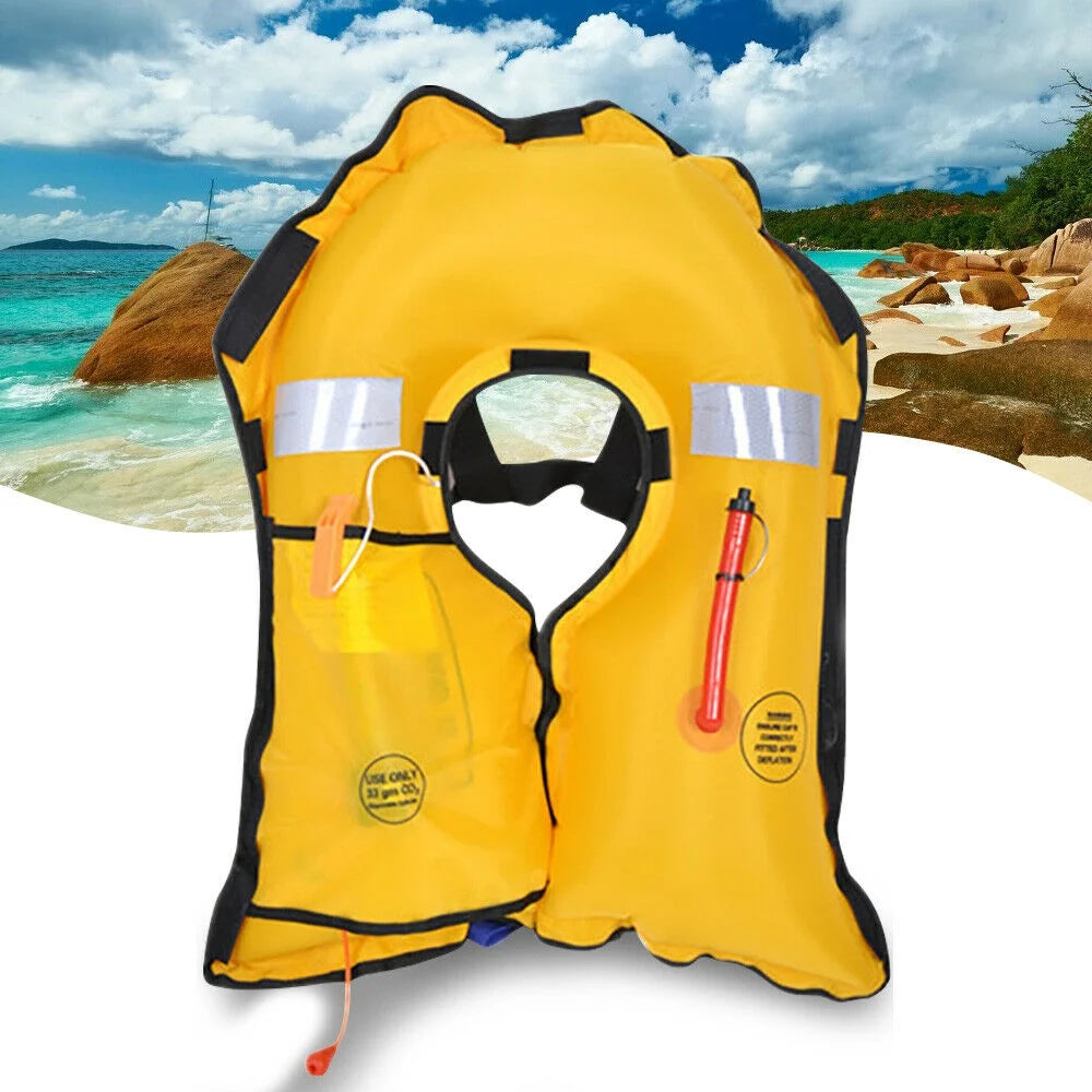 Adult Manual/Automatic CO2 Inflatable Life Jacket Vest PFD N6974