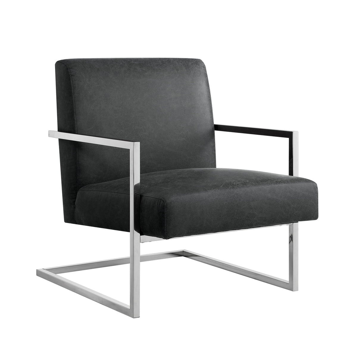 Charcoal PU Leather Accent Chair N671382