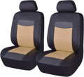 Black Leather Car Seat Covers Full Set Pack of 2 M823304