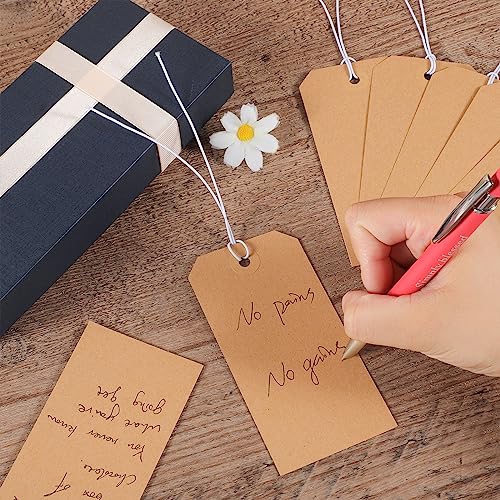 100pcs White Hang Paper Tags with String Attached T68418