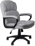 Ergonomic Upholstered Swivel Office Chair with Headrest and Armrest Y420827
