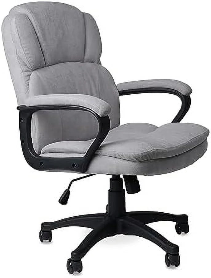 Ergonomic Upholstered Swivel Office Chair with Headrest and Armrest Y420827