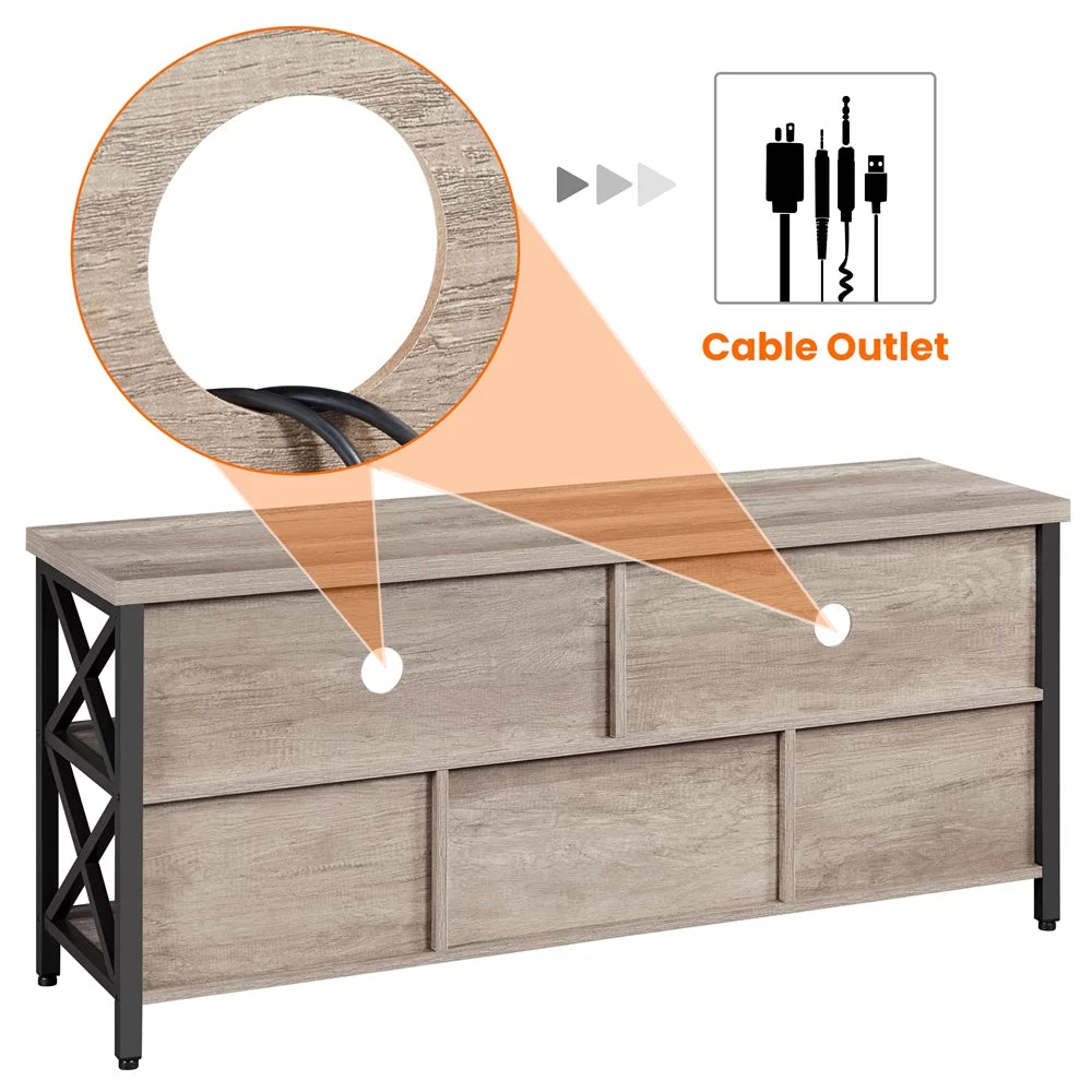 Gray TV Stand with Storage M802