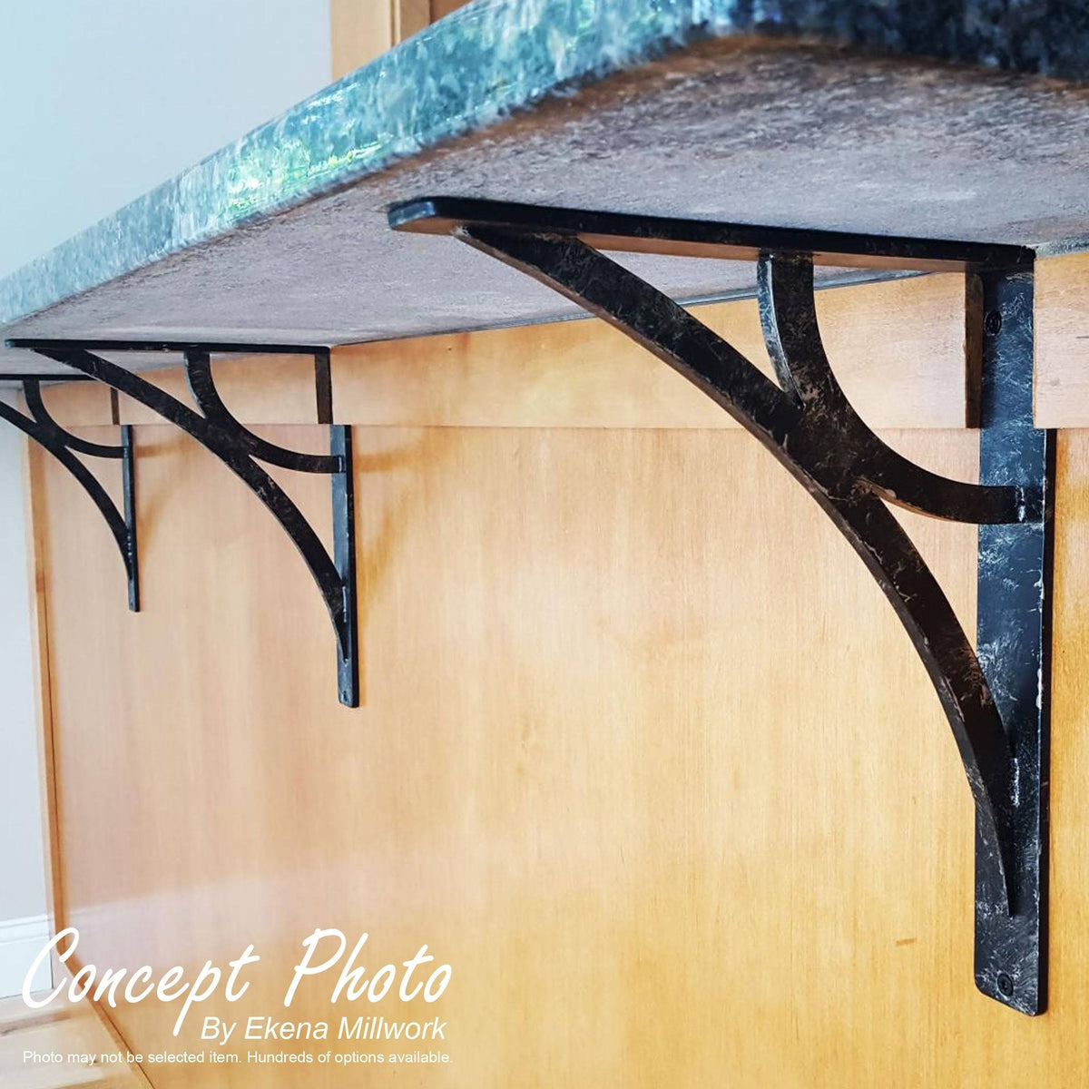 Wrought Iron Bracket Antiqued Bronze Triple Center brace S64546