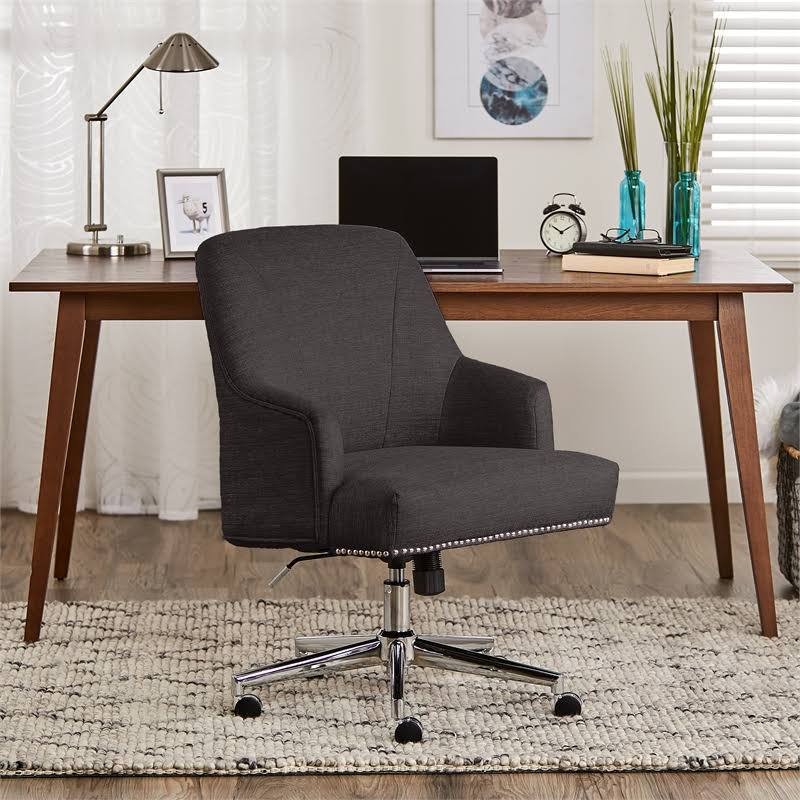 Graphite Twill Fabric Office Chair Q599579