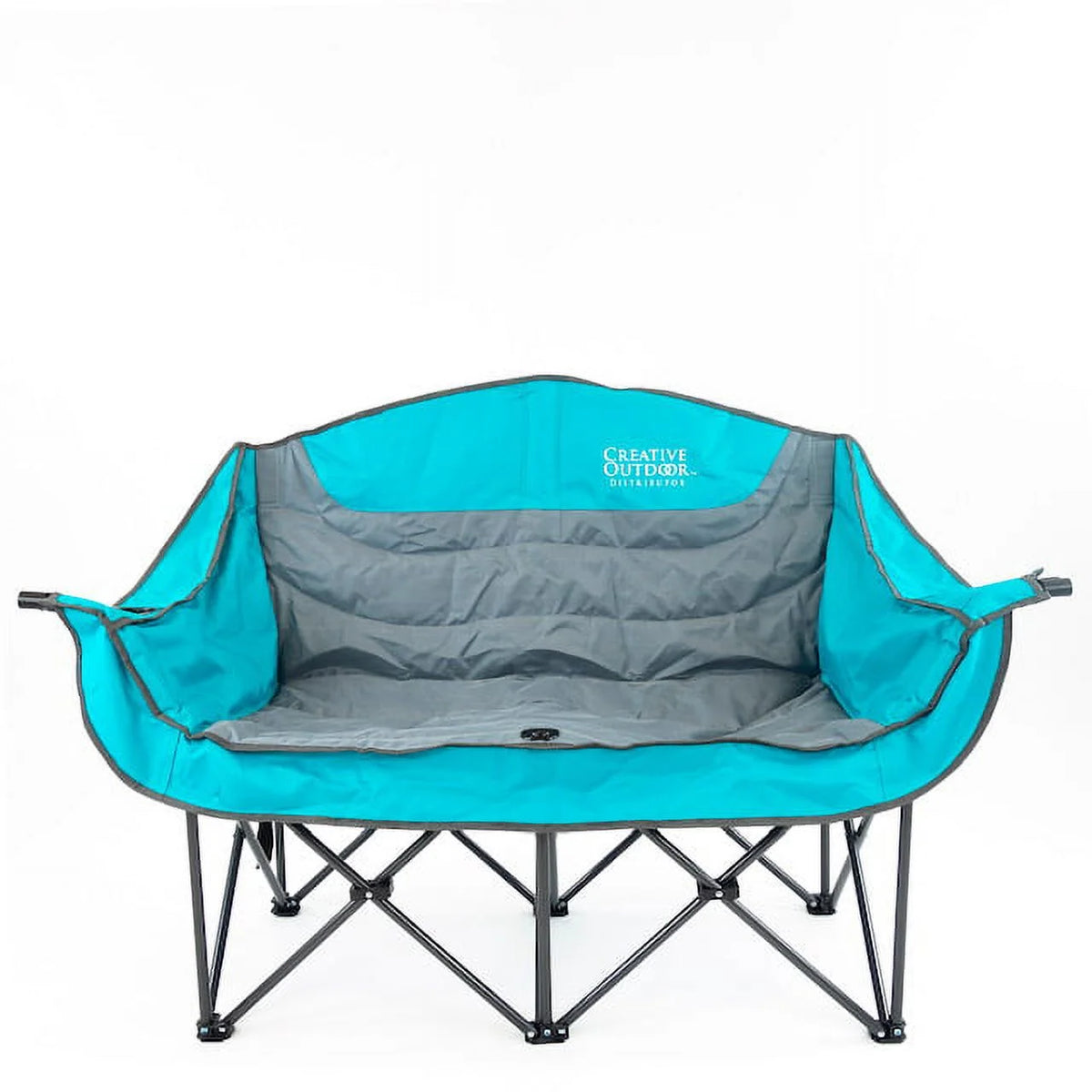 Teal Gray Two Seat Loveseat V49315