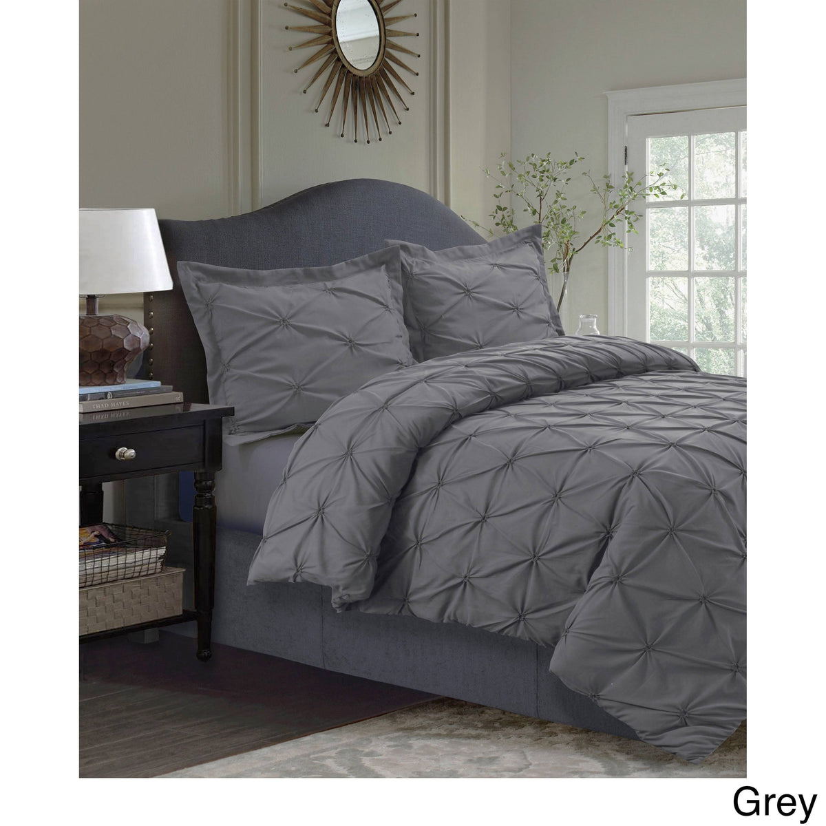 King White Microfiber Oversized Duvet Cover Set J378598