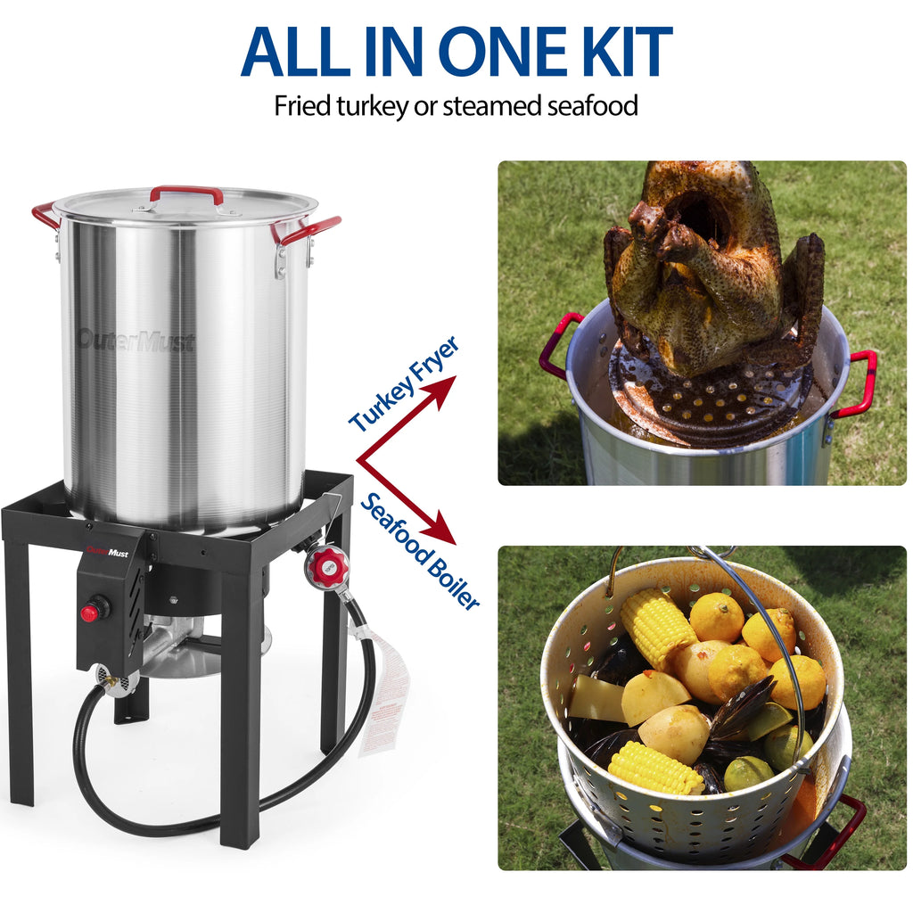 30 QT Turkey Fryer with Basket and Burner Set L809