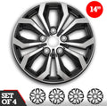 Set of 4 Chrome and Black ABS Hubcaps N162731