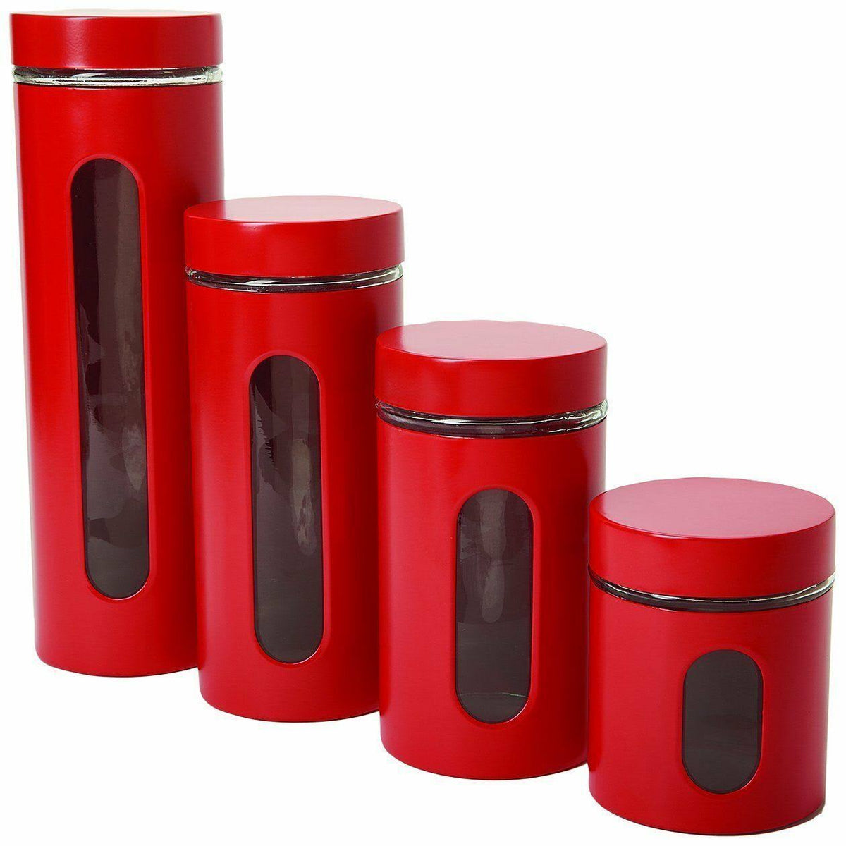 Glass and Stainless Steel Canister Set Z105