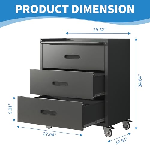 Metal Garage Storage Cabinet with Wheels D5547