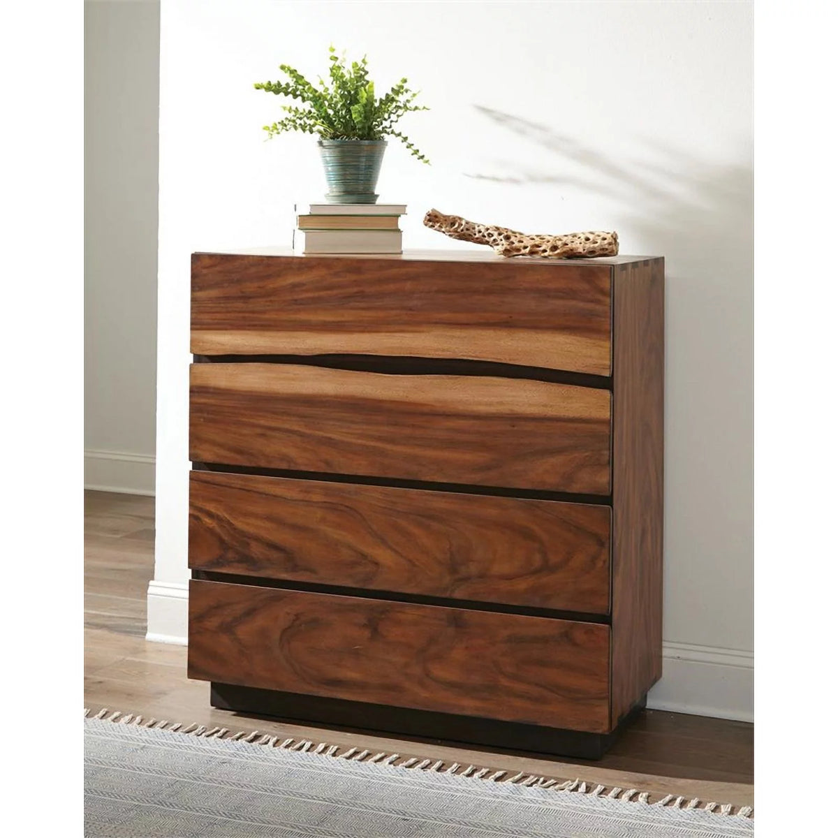 4-drawer Chest Smokey Walnut and Coffee Bean C494998