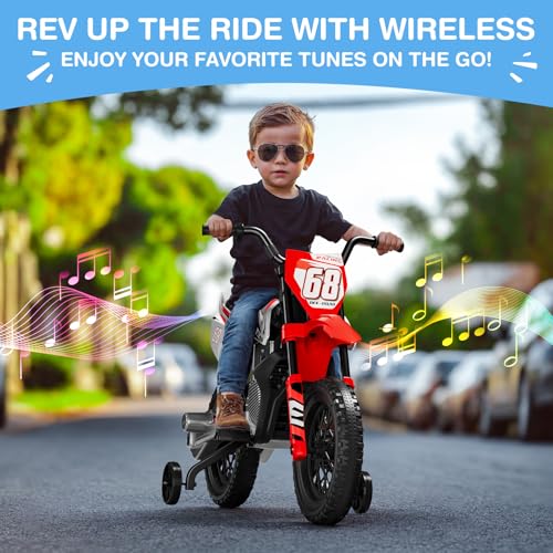 12V Kids Motorcycle with Training Wheels W74164