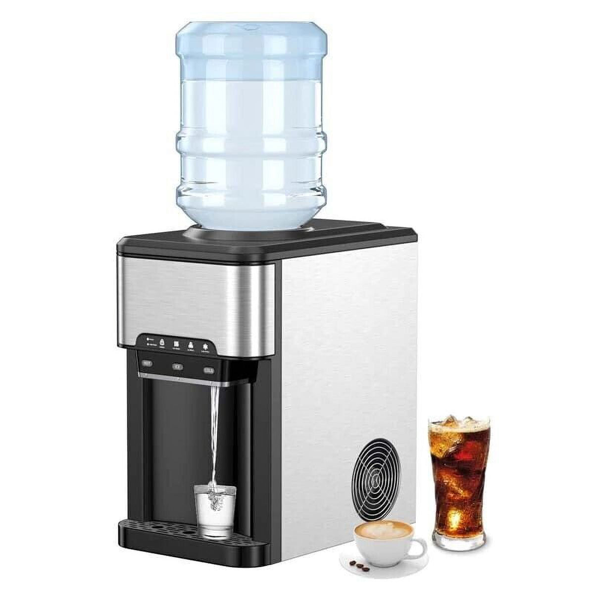 3 in 1 Countertop Water Cooler Dispenser Ice Maker with Ice Block 44 lb Ice Storage V478