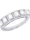 14K White Gold Diamond Emerald Solitaire Ring 1.25 Ct 5MM V496