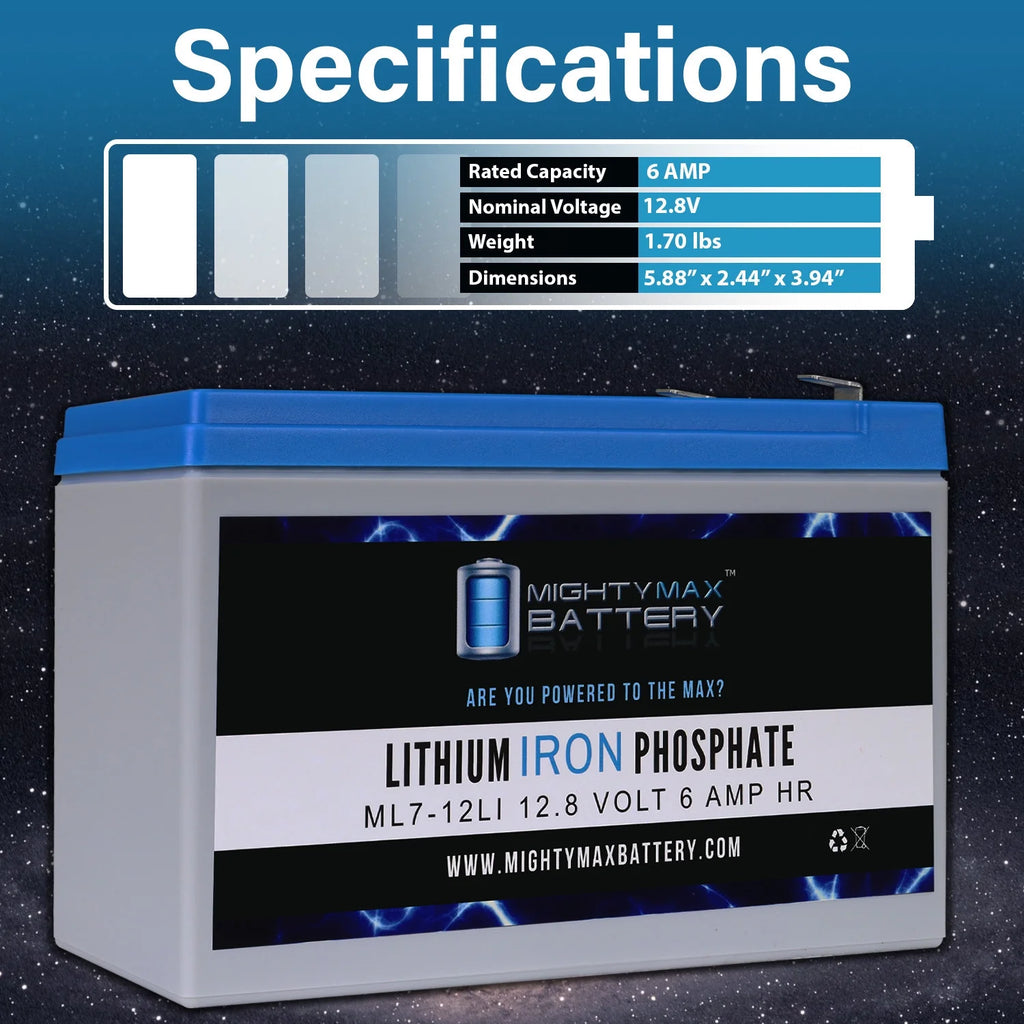 12V 7AH Lithium Replacement Battery V3272