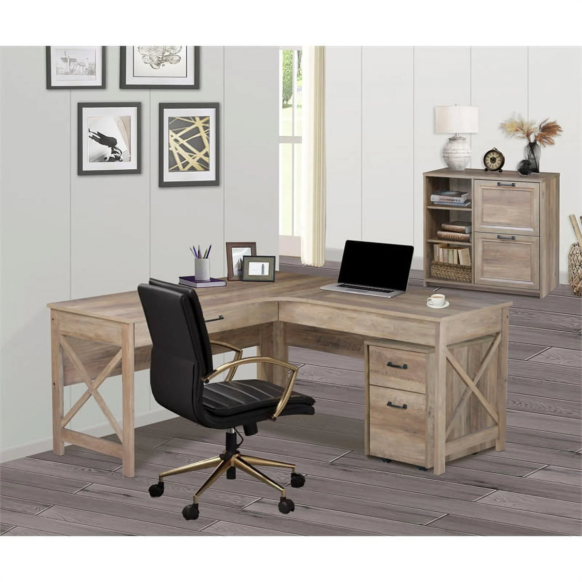 Rustic Oak Finish Mobile File Cabinet I847507