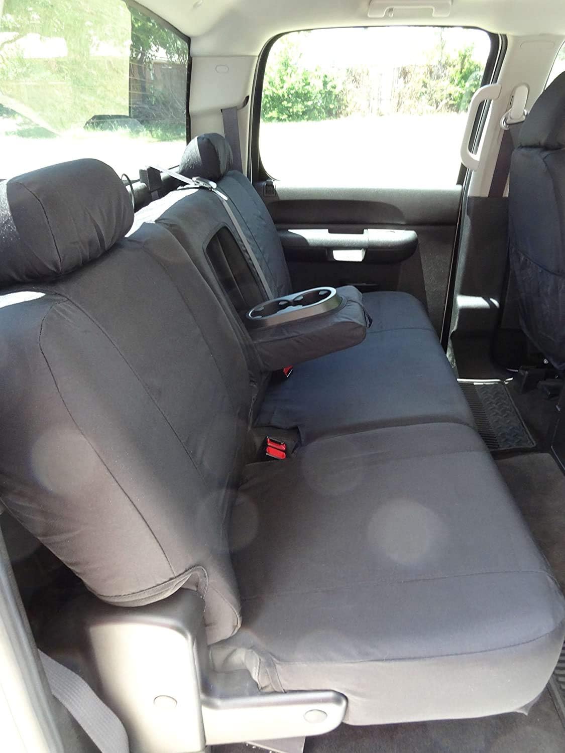Black Waterproof Rear Seat Covers for Double Cab W2265