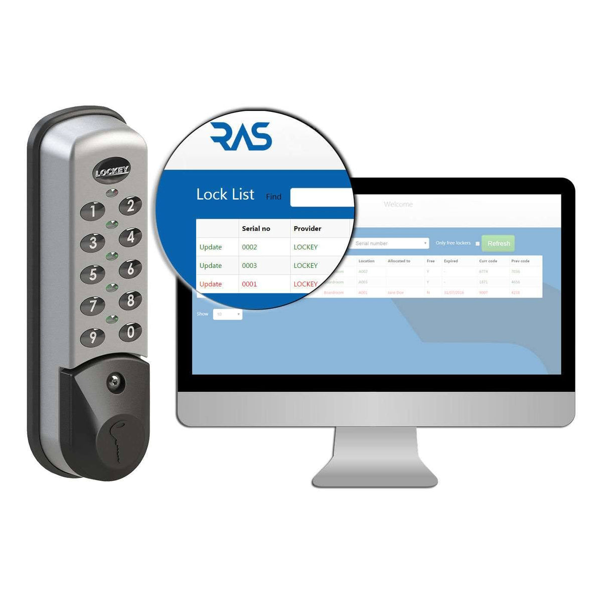 Digital Combination Cabinet and Locker Lock White G664931