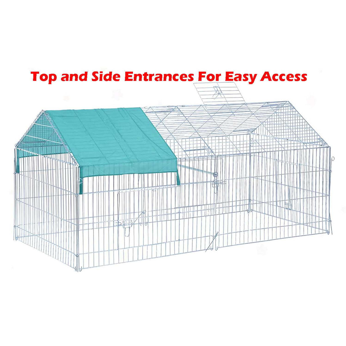 Large Galvanized Steel Outdoor Pet Hutch Enclosure U552378