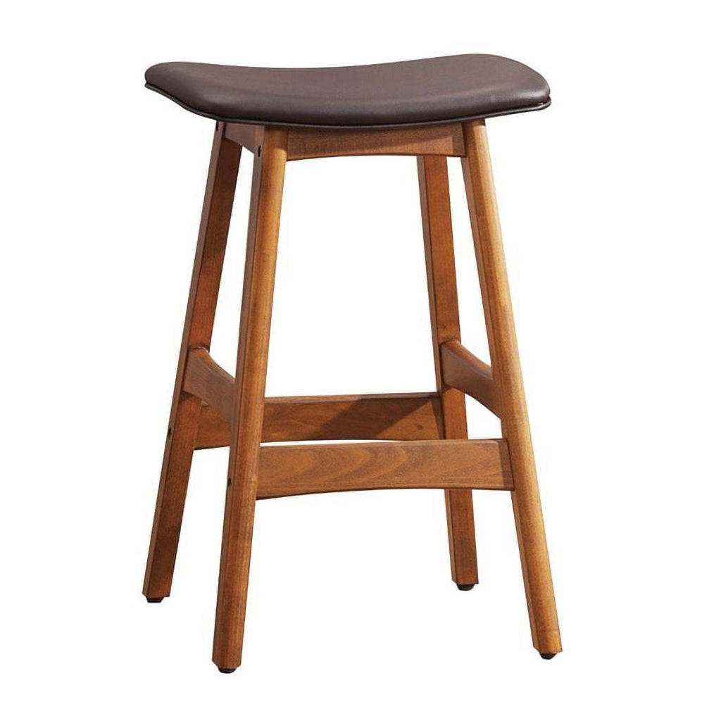 Faux Leather Counter Stool in Brown (Set of 2) Y16359